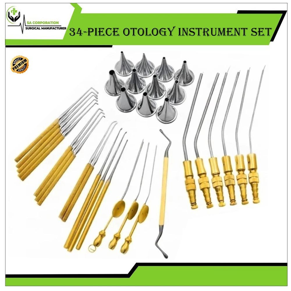 34-Piece Otology Surgical Instrument Set – ENT Ear Surgery Kit