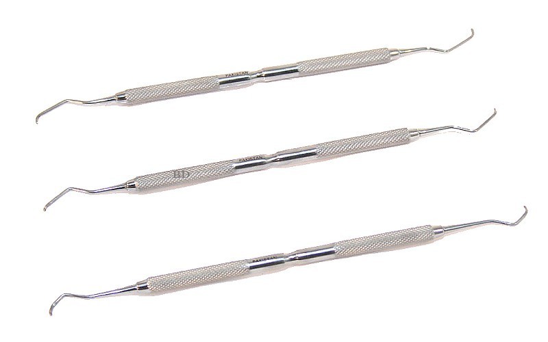 3 Pc Set of Gracey Curette stainless Steel Good Quality