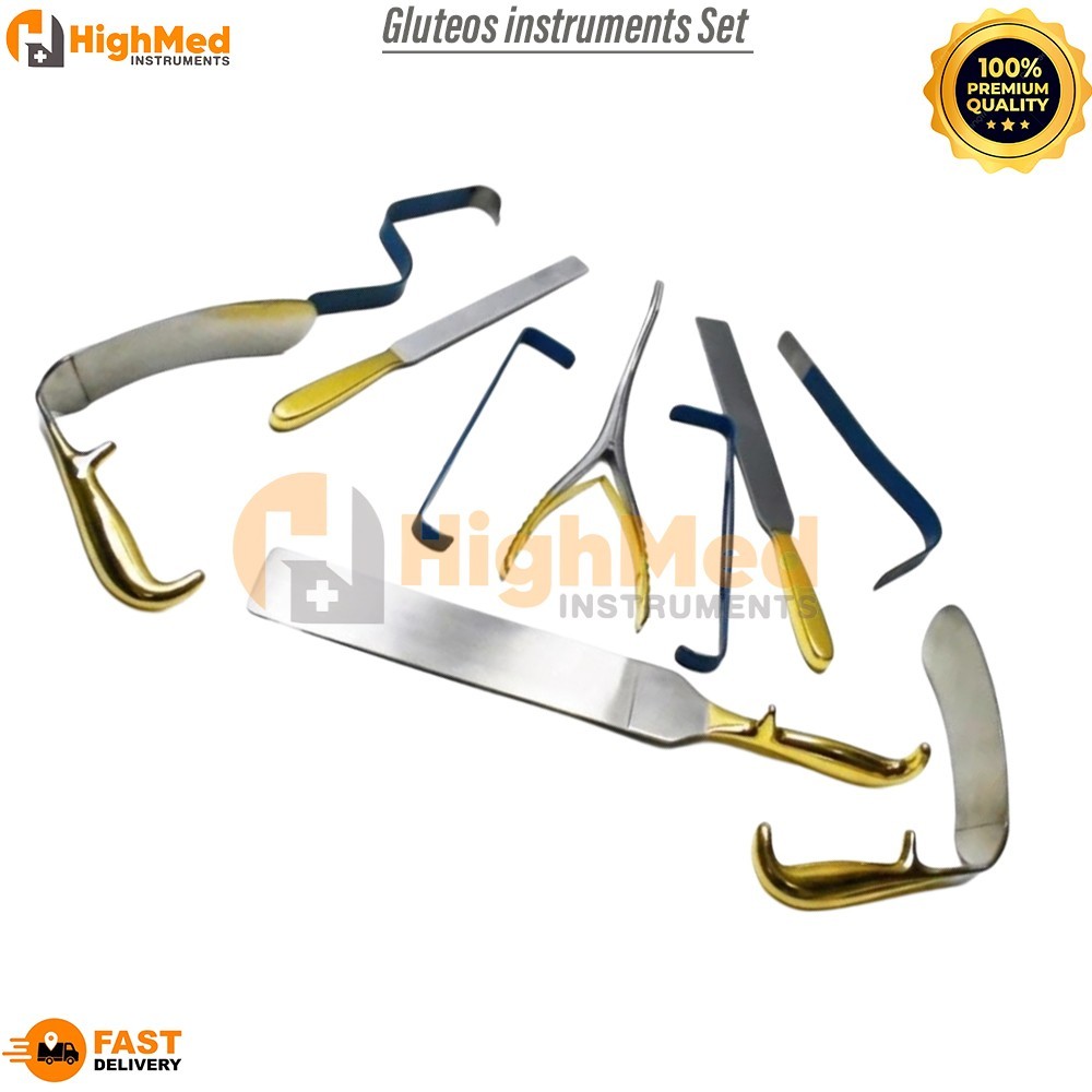 Gluteos instruments Set of 9 Pcs Plastic Surgery Surgical instruments BBL