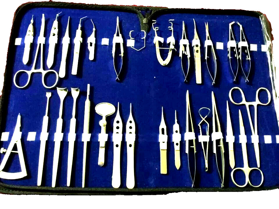 30-Piece Ophthalmic Eye Micro Surgery Instrument Set – O.R. Grade Surgical Kit f