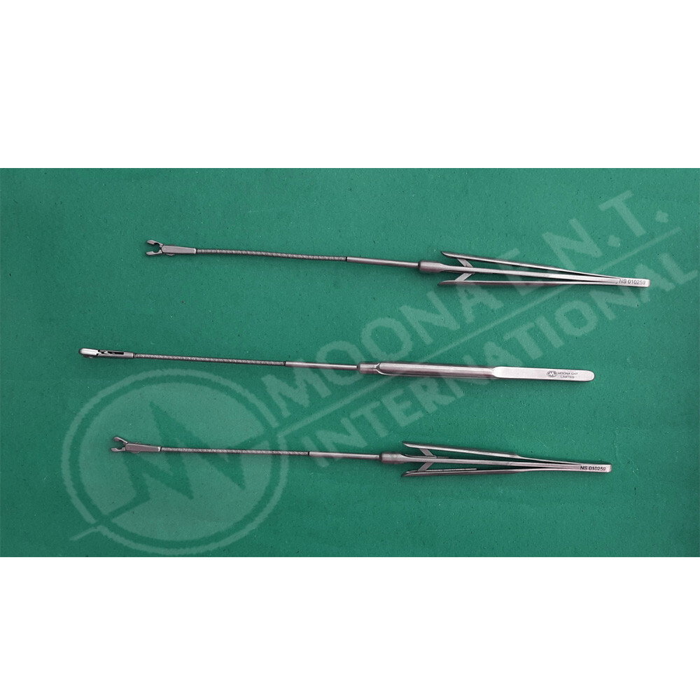 Aneurysm Clip Applicator Flexible 0° To 90° With 10 pieces Titanium Clips