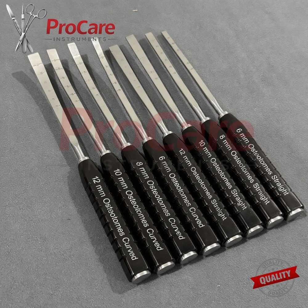Orthopedics Osteotomes Bone Osteotomes Straight Curved Veterinary 8 Pcs Set
