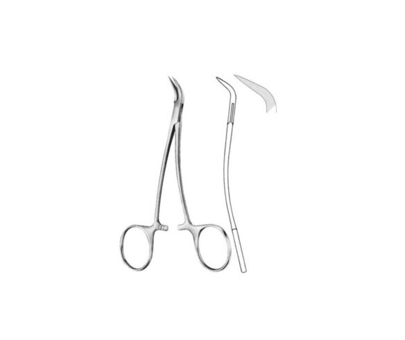 PEET Splinter Forceps, 4..75″, Double Curved, Serrated Jaws