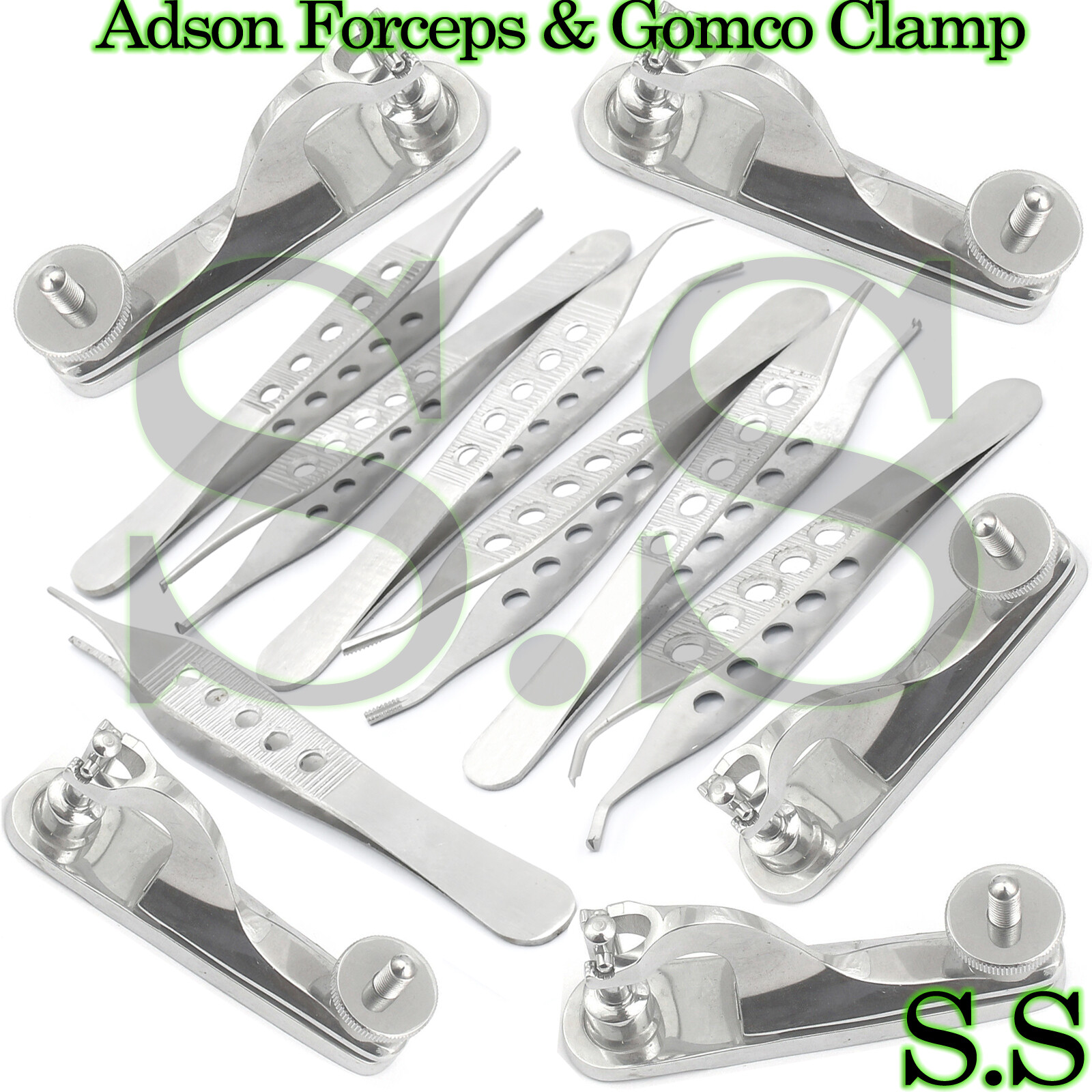 Gomco Circumcision Clamp & Adson Forceps W/ Fenestrated Handle Surgical Instrume
