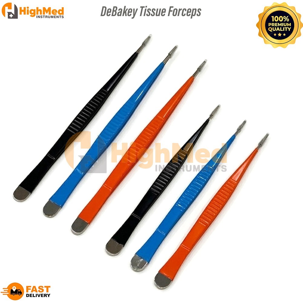 DeBakey Tissue Forceps 6 PCs Set 20 & 24cm With 2mm tip Insulated Instruments