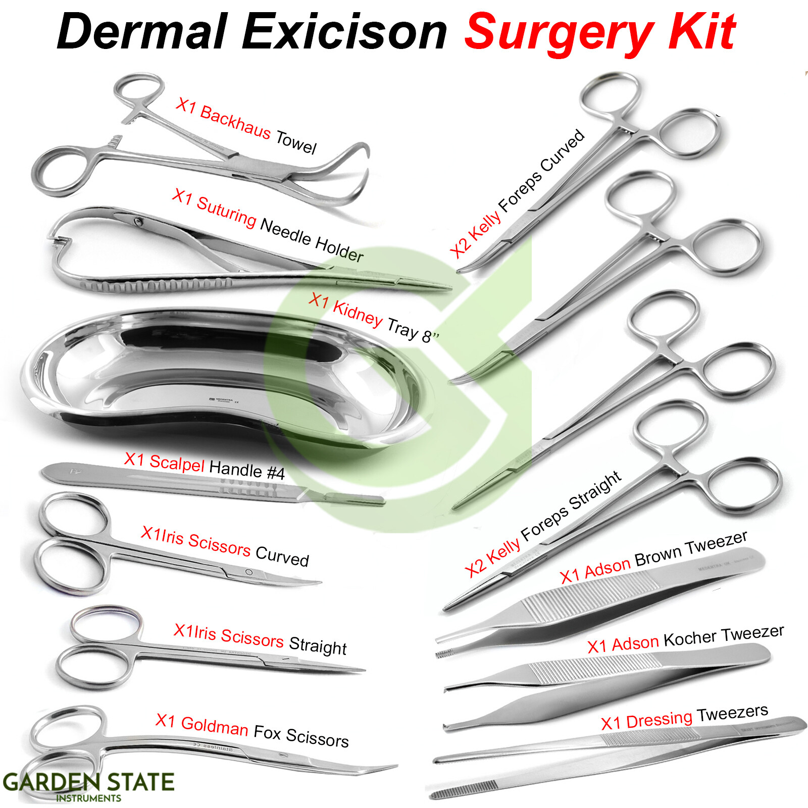 Minor Surgery Tray Kit Dermal Excision Set Dermatology Skin Surgical Instruments