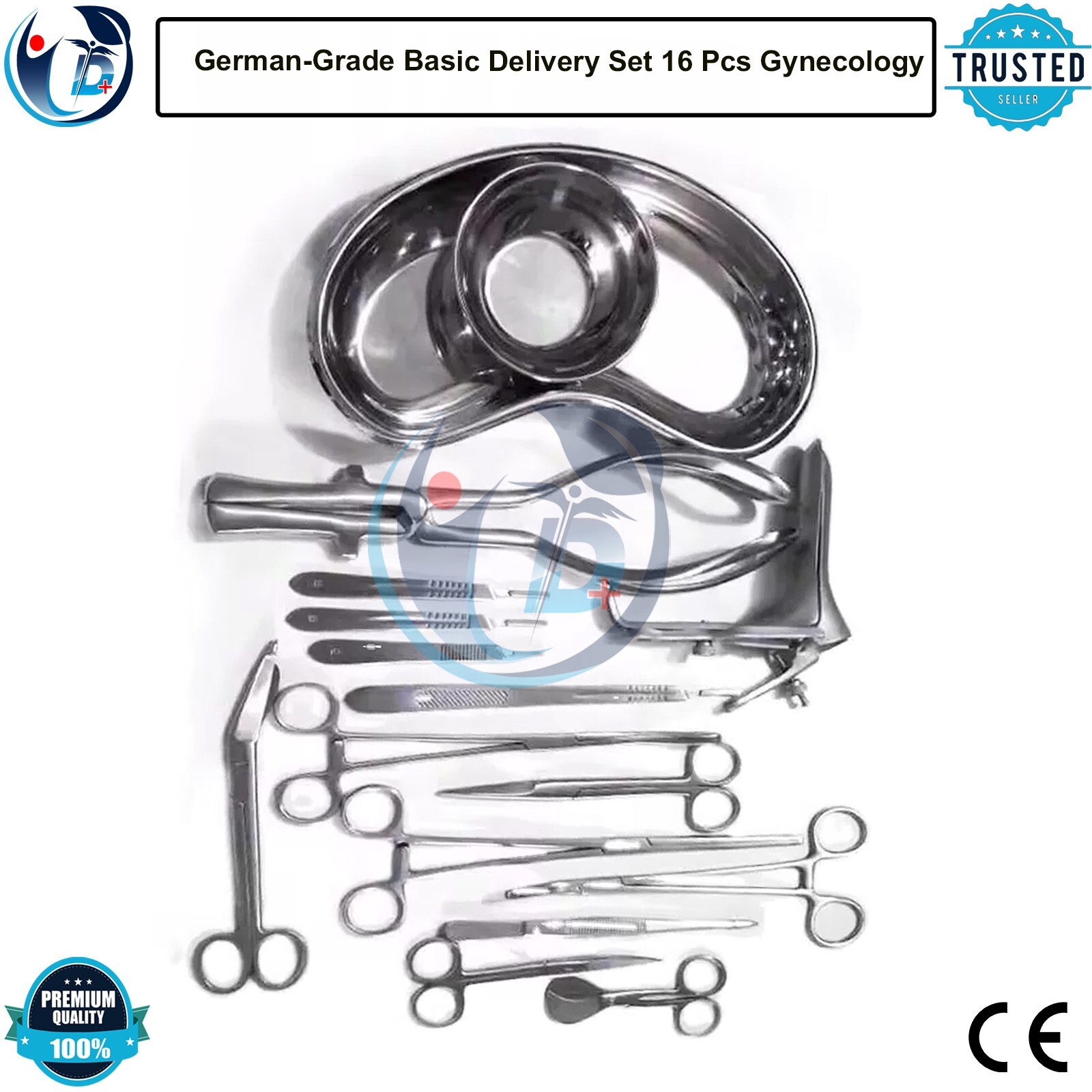 Basic Delivery Set 16 Pcs Gynecology Surgical Instrument Kit German-Grade
