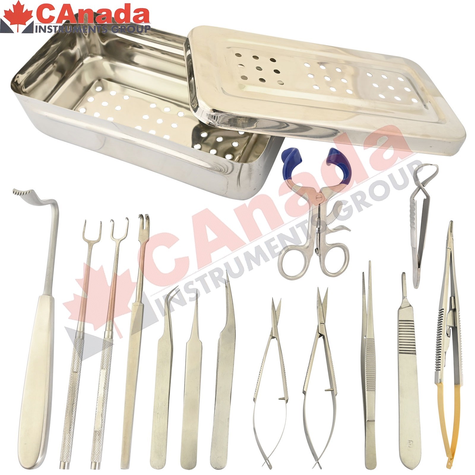 Basic Hand Surgery Set Box Dissecting Micro Scissors Skin Retractor DS-2375