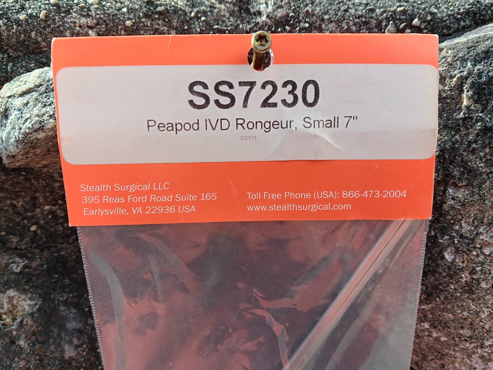 Stealth Surgical SS7230 Peapod IVD Rongeur 7″ Angled Jaw Stainless Germany Made
