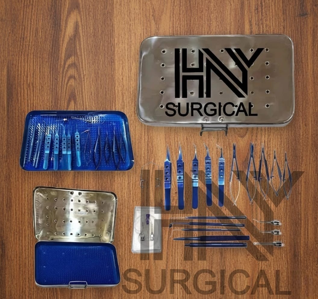 21 PCS Titanium Eye Cataract Ophthalmic Surgical Instruments Set With Case Box