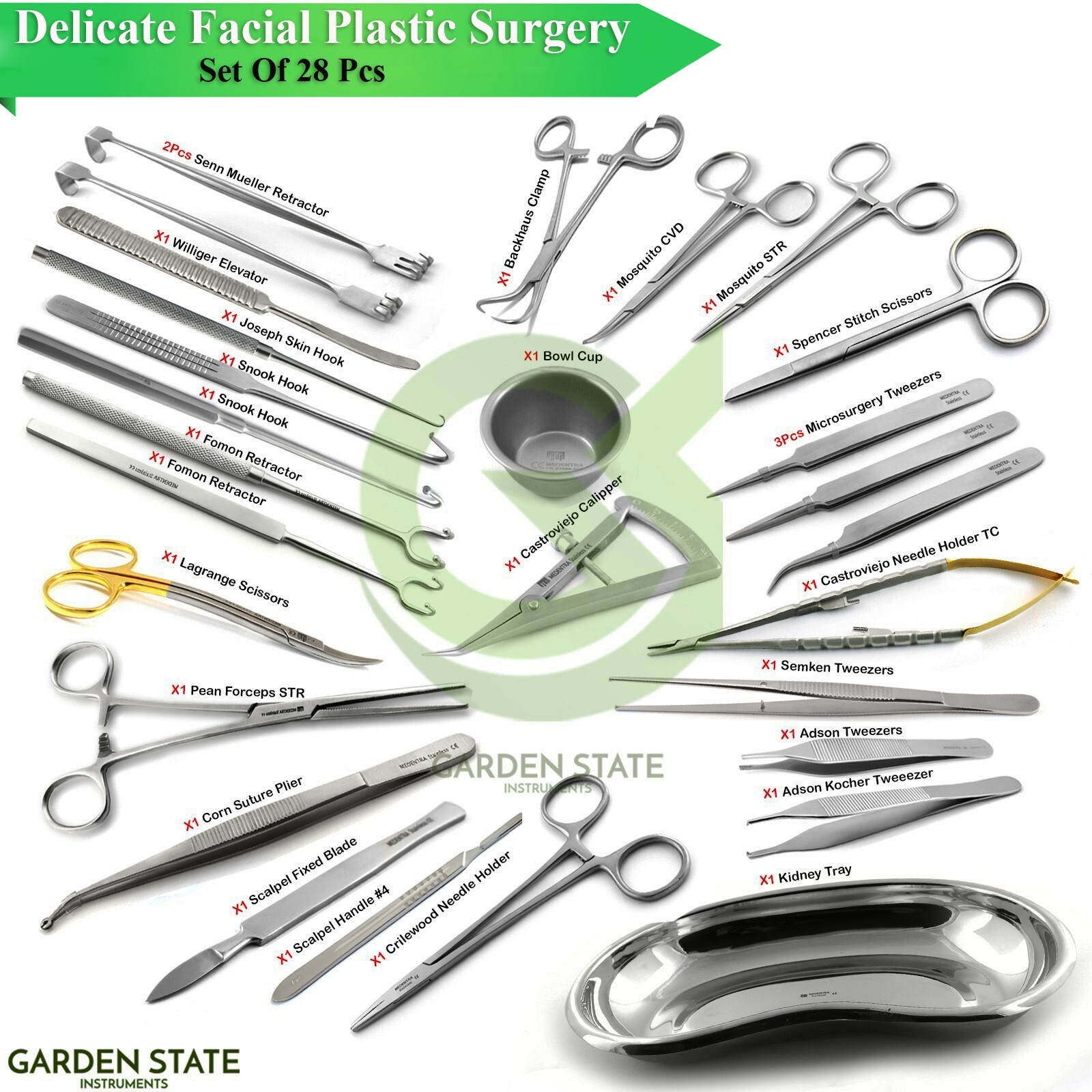 Surgical Instruments Delicate Facial Plastic Surgery Reconstructive Microsurgery