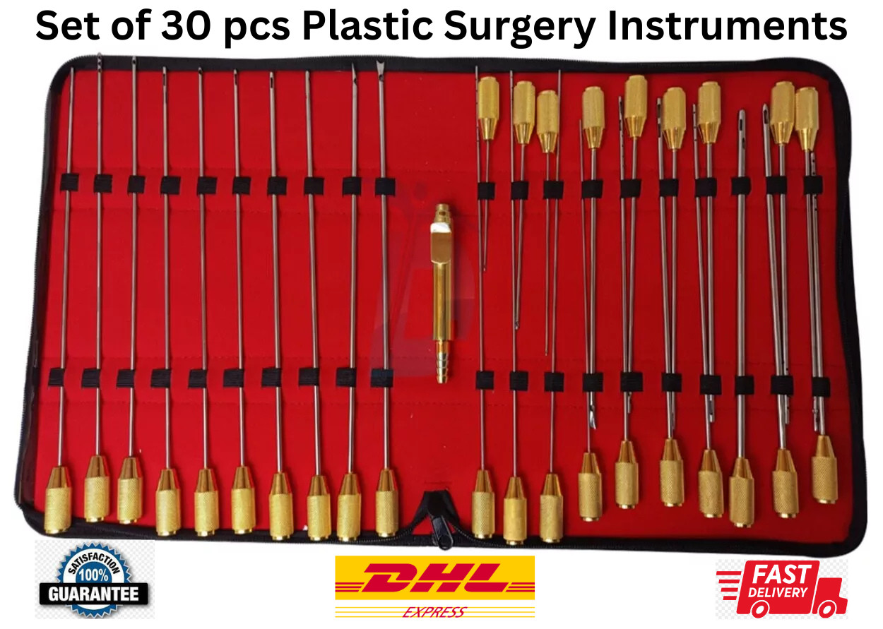 Liposuction Cannulas Set of 30 PCs Plastic Surgery Instruments A+ Quality
