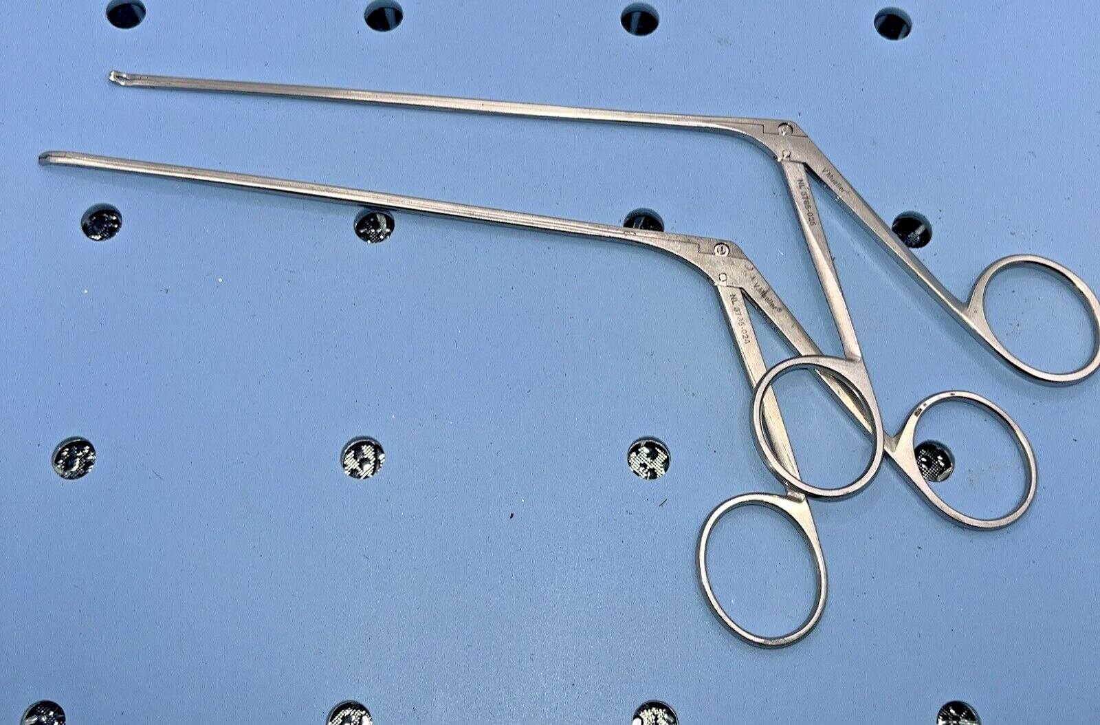 V. Mueller NL3785-024 & NL3785-025 Surgical ENT Rhoton Forceps Curved