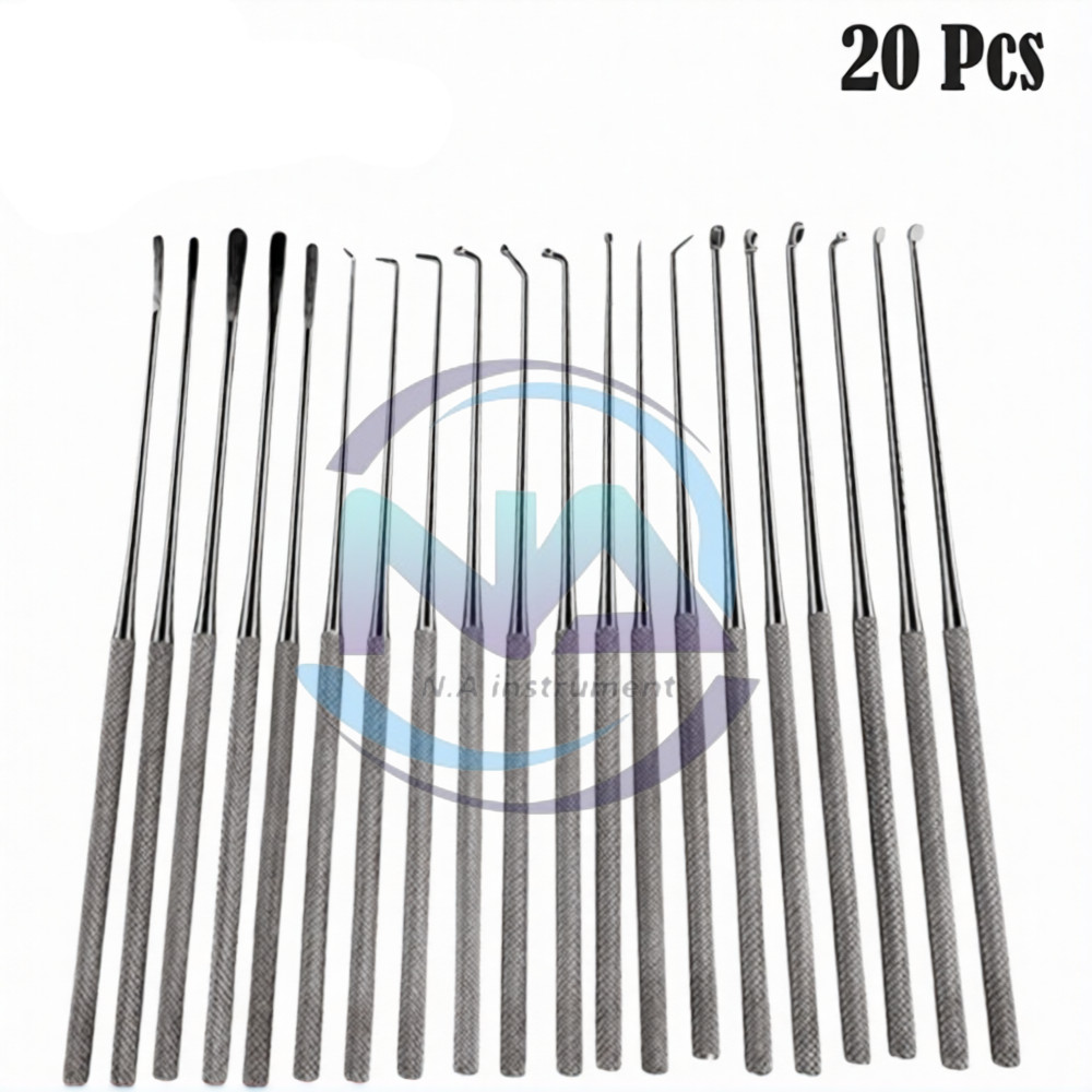 Rhoton Micro Dissector Expanded Set 20 Pcs Neurosurgery Instruments Surgical Kit