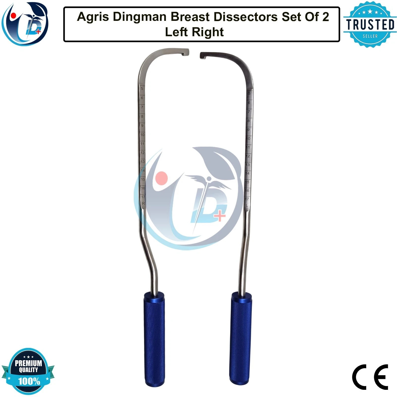 Agris Dingman Breast Dissectors Set Of 2 Left Right Plastic Surgery Instruments