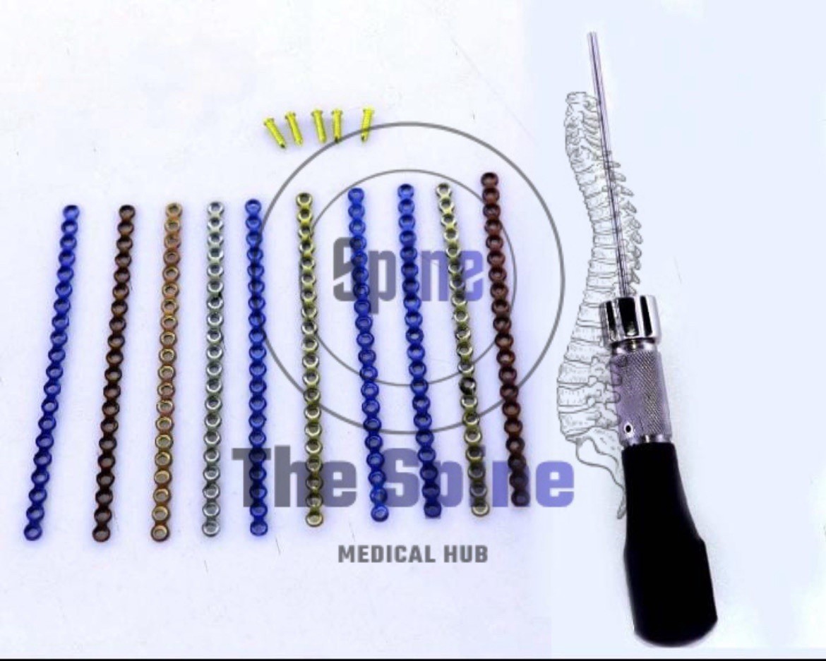 Maxillofacial 2.0mm Plates 20 Hole With Crosshead Screws, Screwdriver 91 Pcs Set