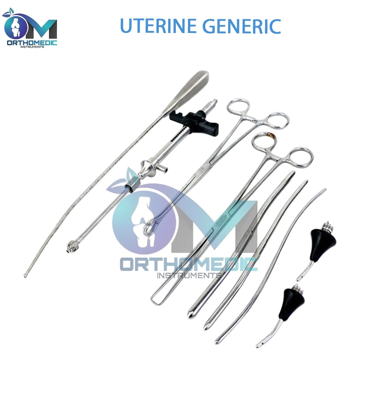 8 pcs UTERINE GENERIC GEN COHEN SURGICAL SURGERY INSTRUMENT SET