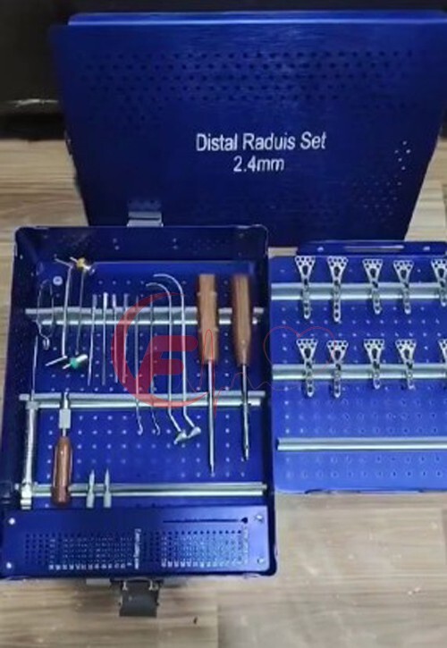 2.4MM Distal Radius Instruments Set With Box Plates & Screw Top Quality