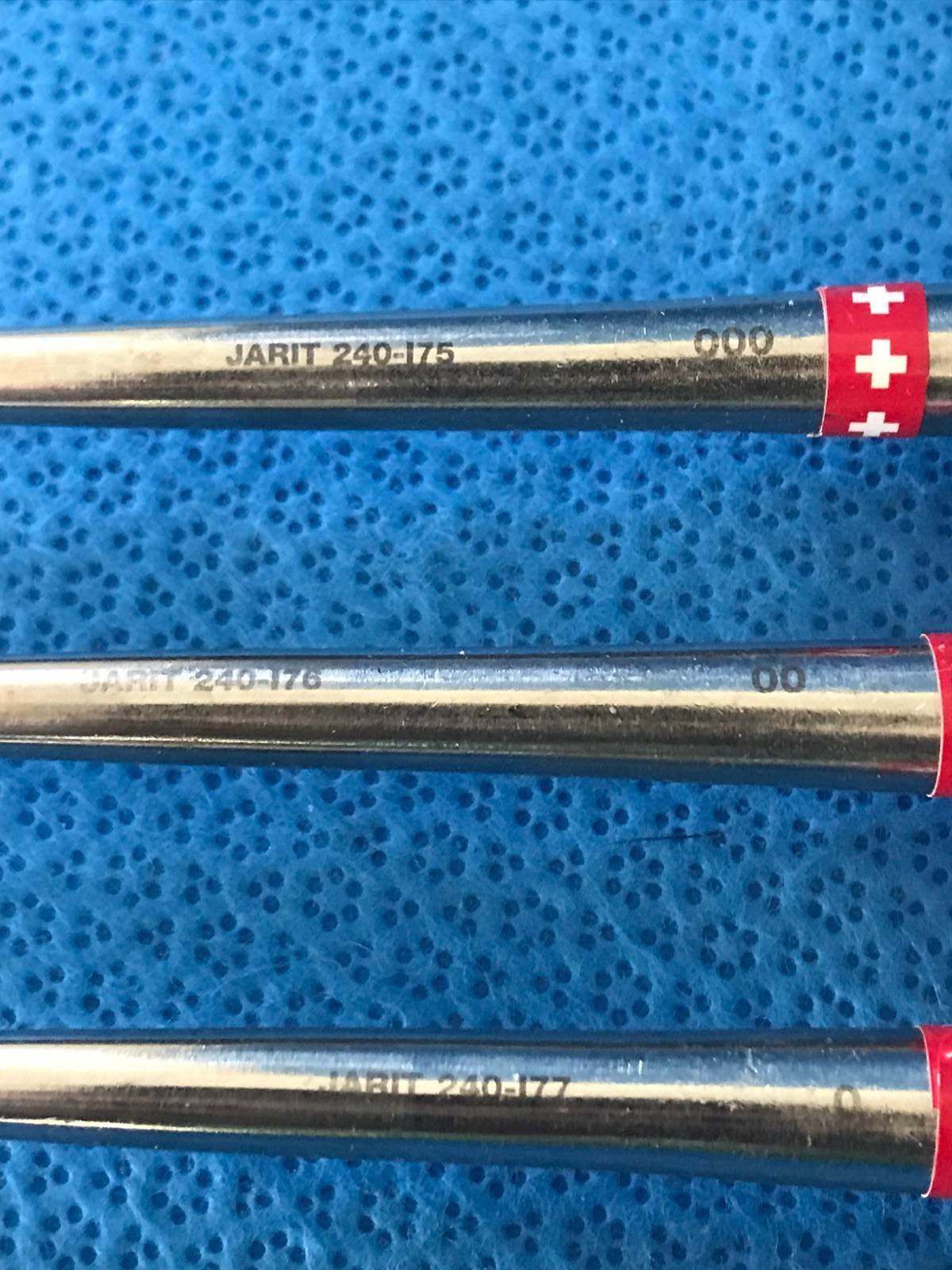 Lot of 3 Jarit 240-175/6/7 Cobb Oval Cup Straight Bone Curettes, 0/00/000 L: 11″