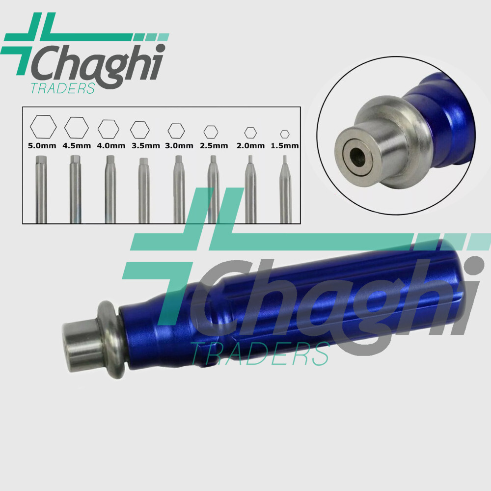 Coupling Handle with Screw drivers Hex Head 09 PCs Set Orthopedic Chaghi Traders