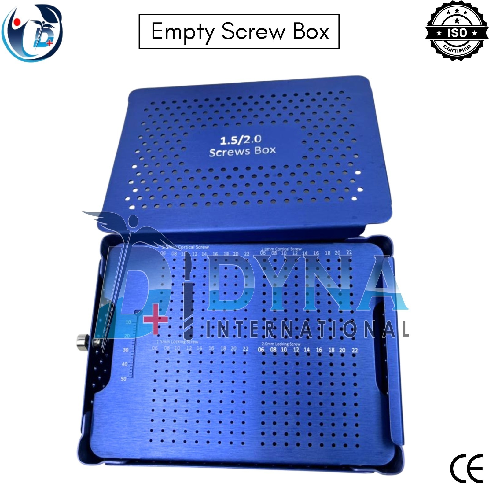 Orthopedic LCP Empty 1.5mm & 2.0mm Locking and Cortical Screw Box Aluminum Case
