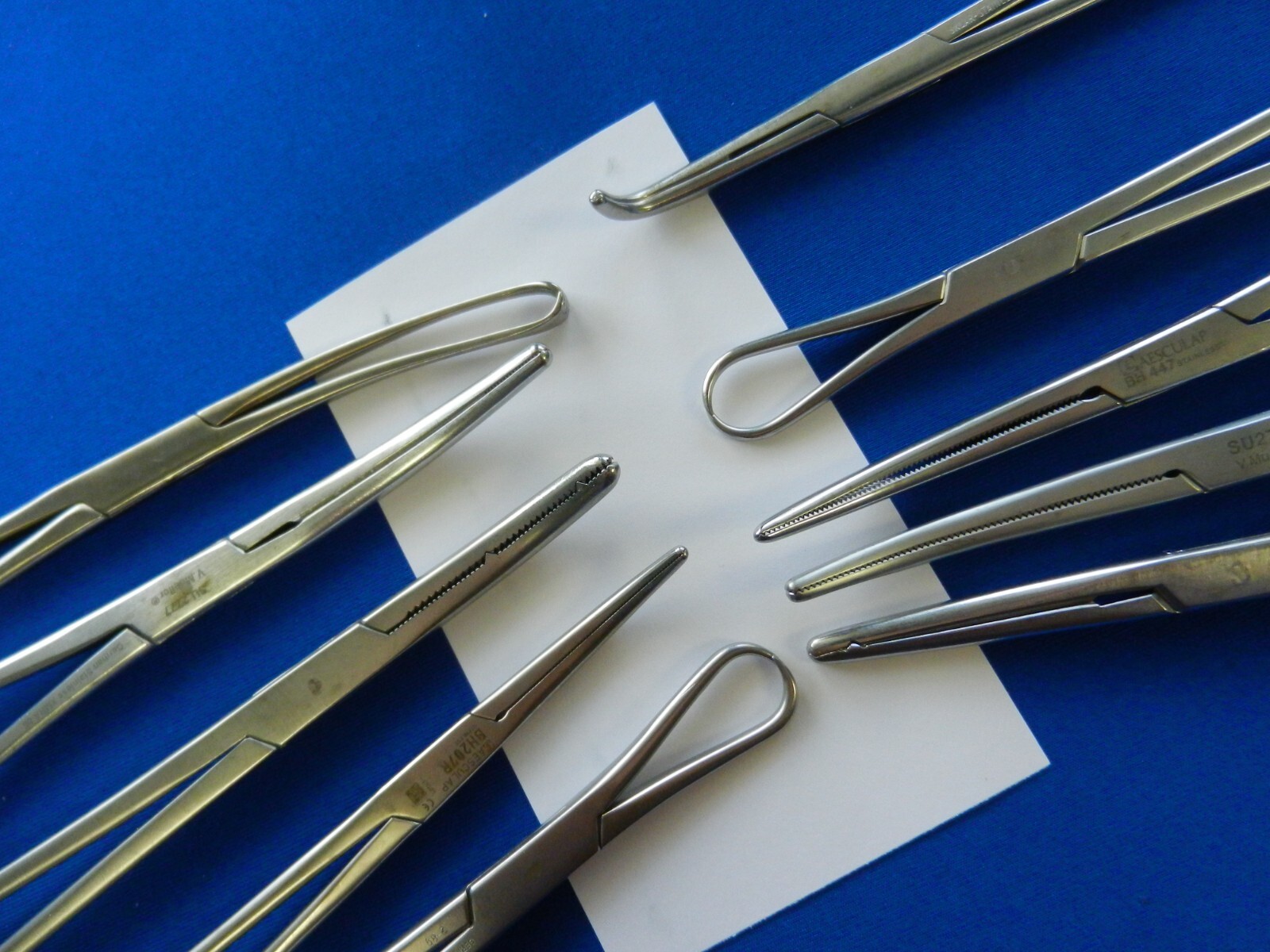 E557 Aesculap V. Mueller Codman Lot of 10 Forceps Approx. 20-22cm Length