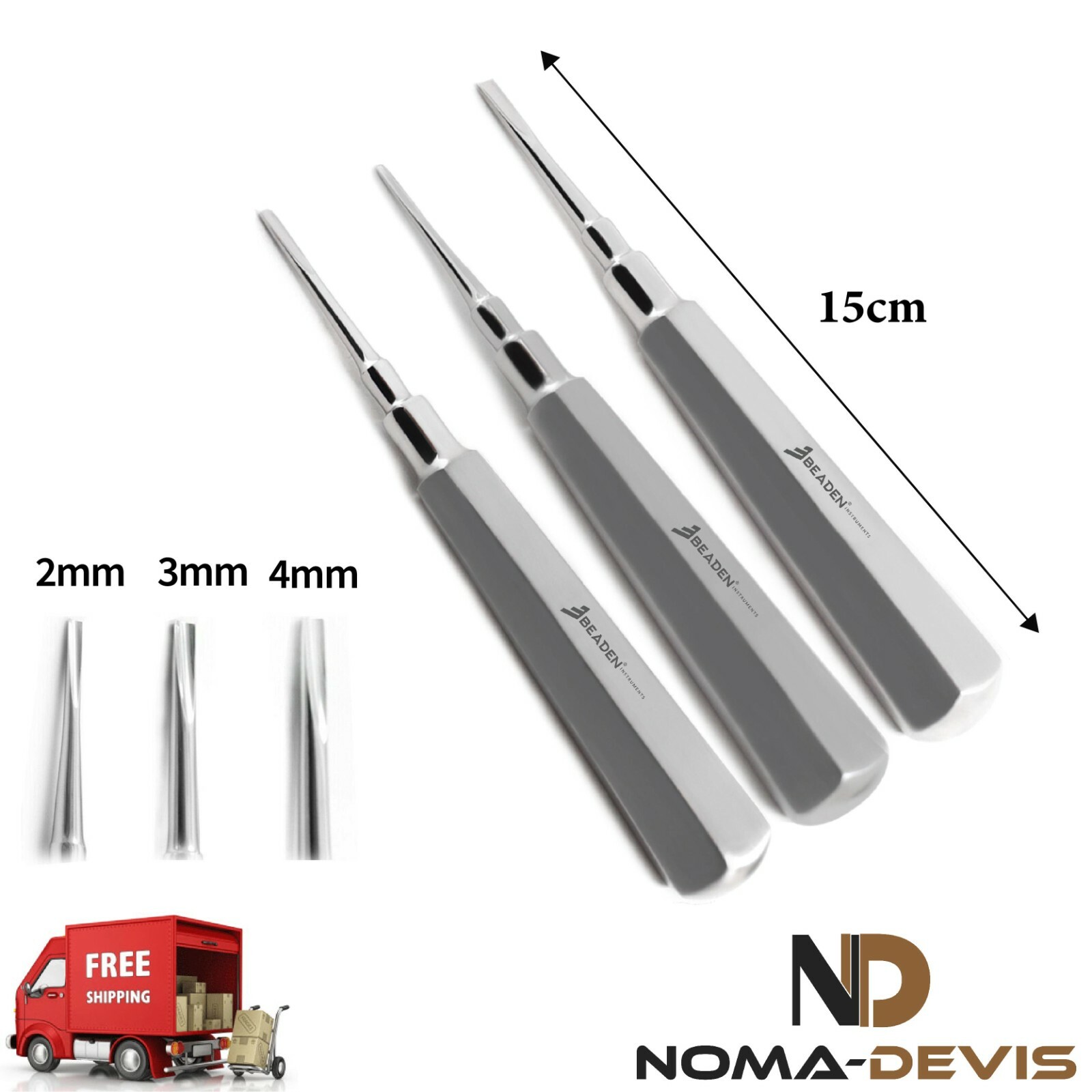 Surgical Coupland Root Elevators Vets Oral Surgery Tooth Extraction Set of 3
