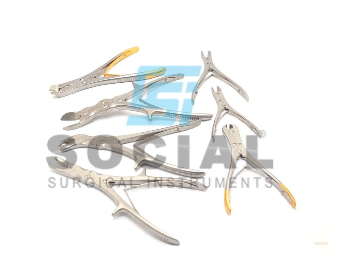 Bone Rongeurs, Bone Cutting Forceps,TC Pin Wire Cutter Set of 7 PCs Orthopedic