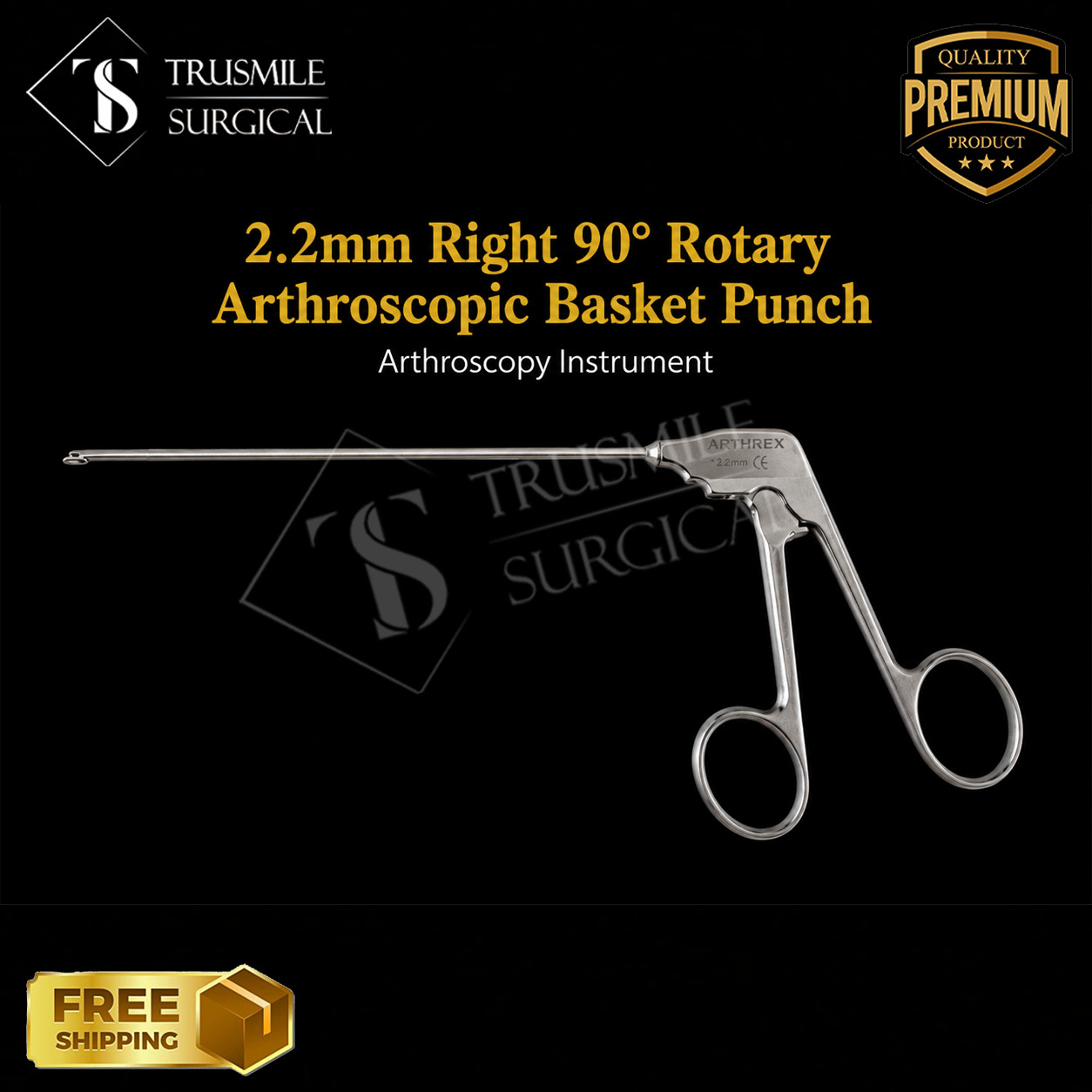 2.2mm Right 90° Rotary Arthroscopic Basket Punch Arthroscopy Instrument