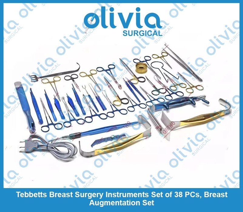 Tebbetts Breast Surgery Instruments Set of 38 PCs, Breast Augmentation Set