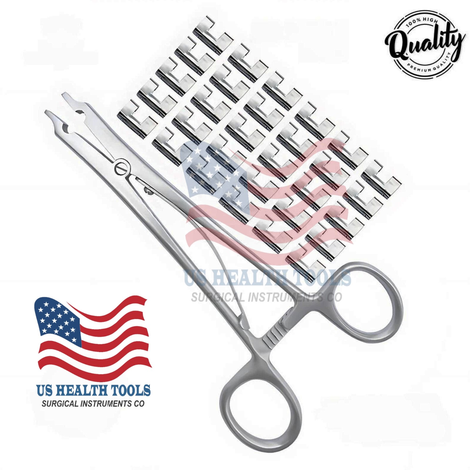 Raney Scalp Clip Applicator Plus Surgical Instruments Orthopedic 30 Pcs Clips