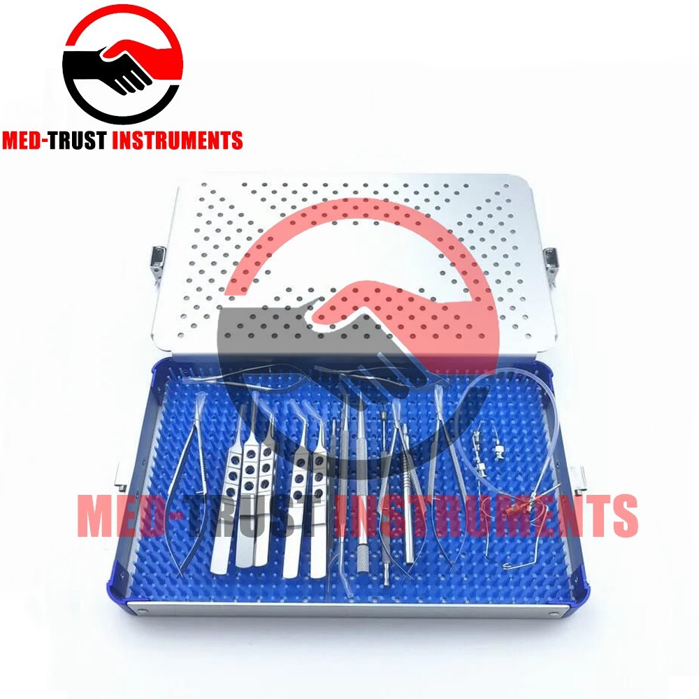 21 Pieces Cataract Eye Micro Surgery Kit Opthalmic Surgery Instruments with Case