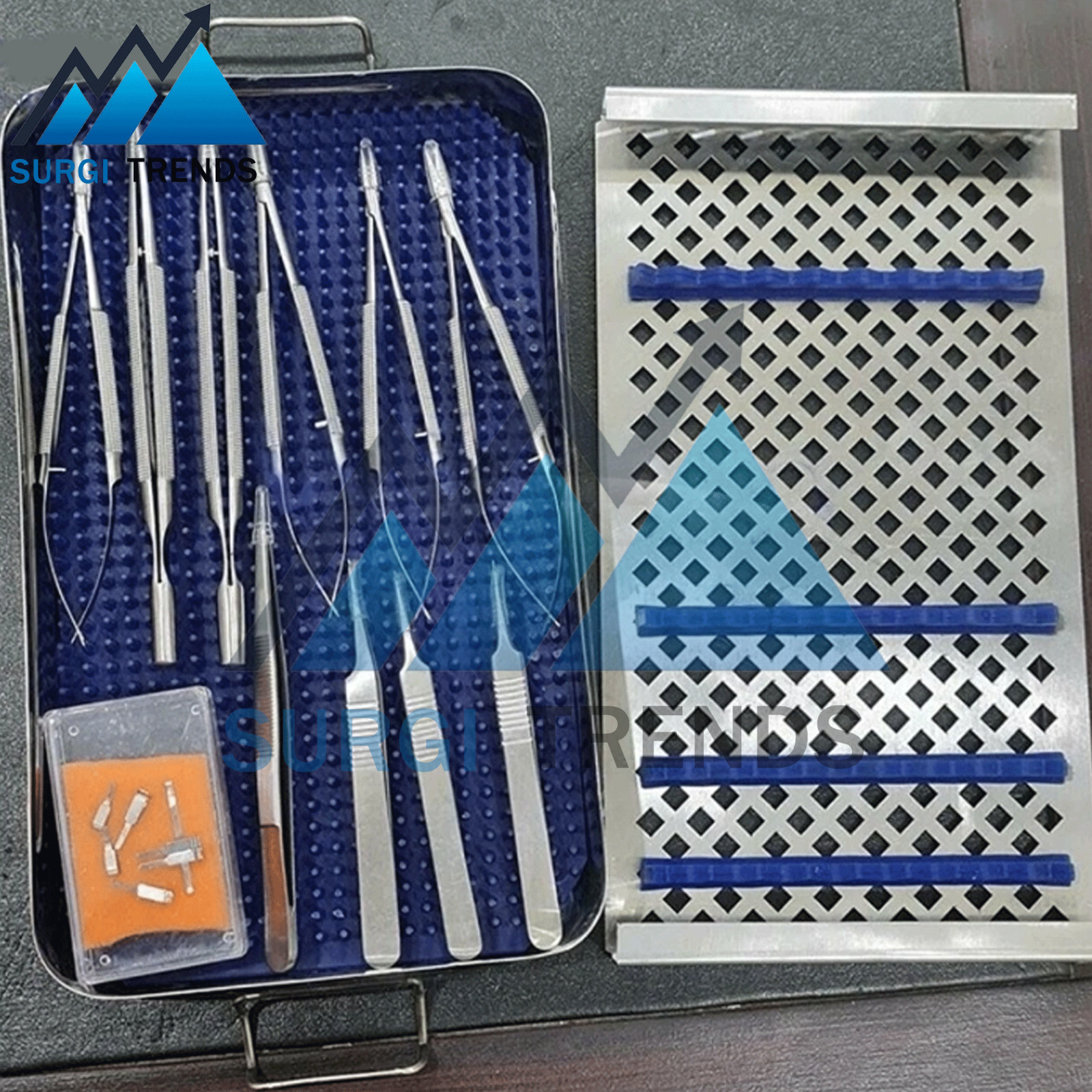 hand surgery basic set of micro surgical instruments with case