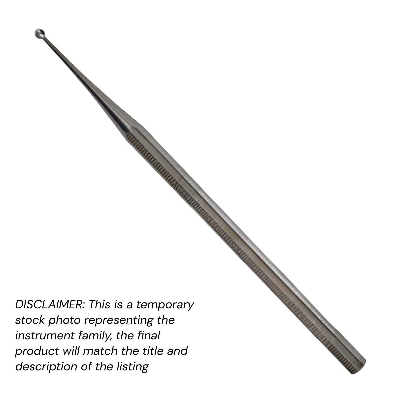 Set of 5 Excavator Curettes, 5.5″, Single Ended, 1×1 mm, With Hole
