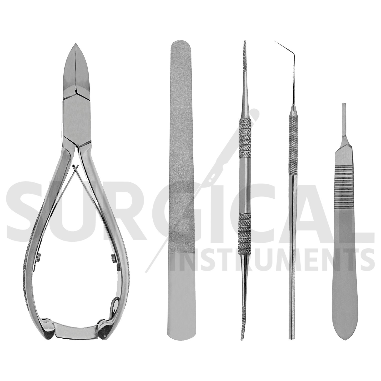 5 Pcs Podiatry Basic Pack Set Box Joint Surgical Instruments Kit German Grade