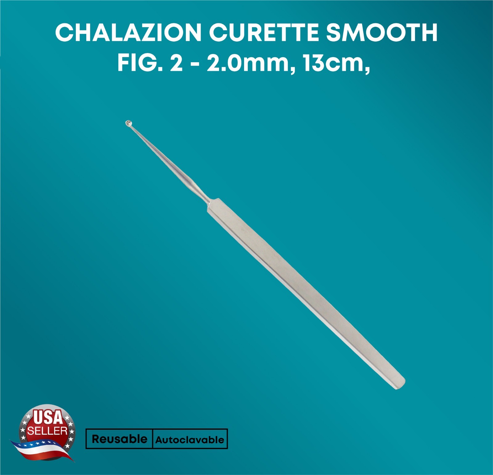Herba Chalazion Curette 2mm # -2 Premium Stainless Steel Ophthalmic Eye Tools