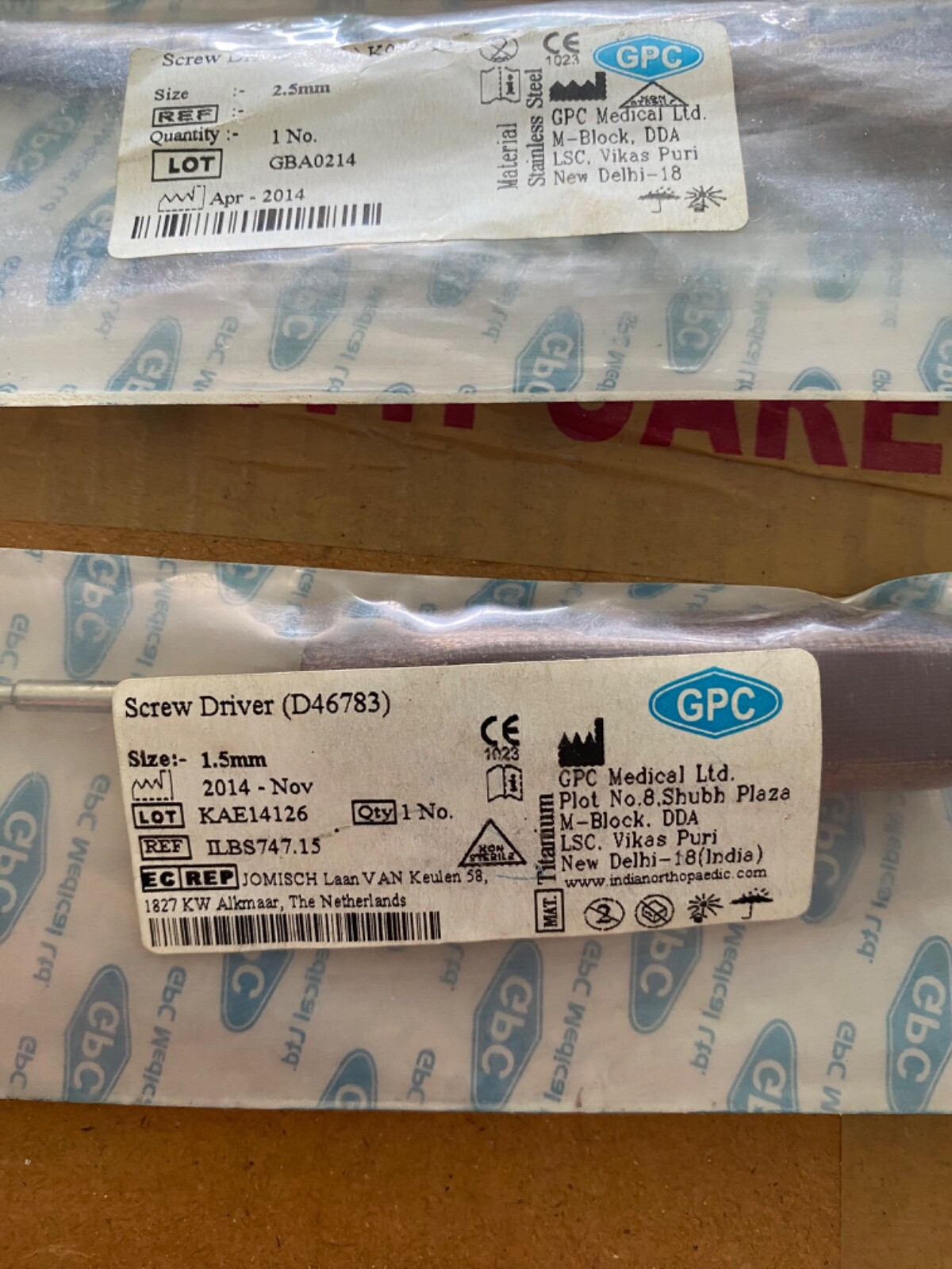 Titanium orthopedic implants instruments plates & screws