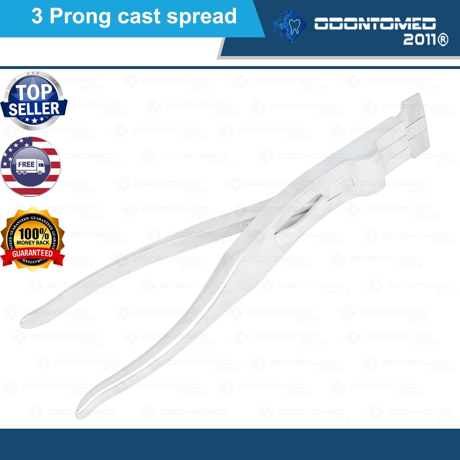 Cast Plaster Spreader Three 3 Prong 11.5” Orthopedic Satin
