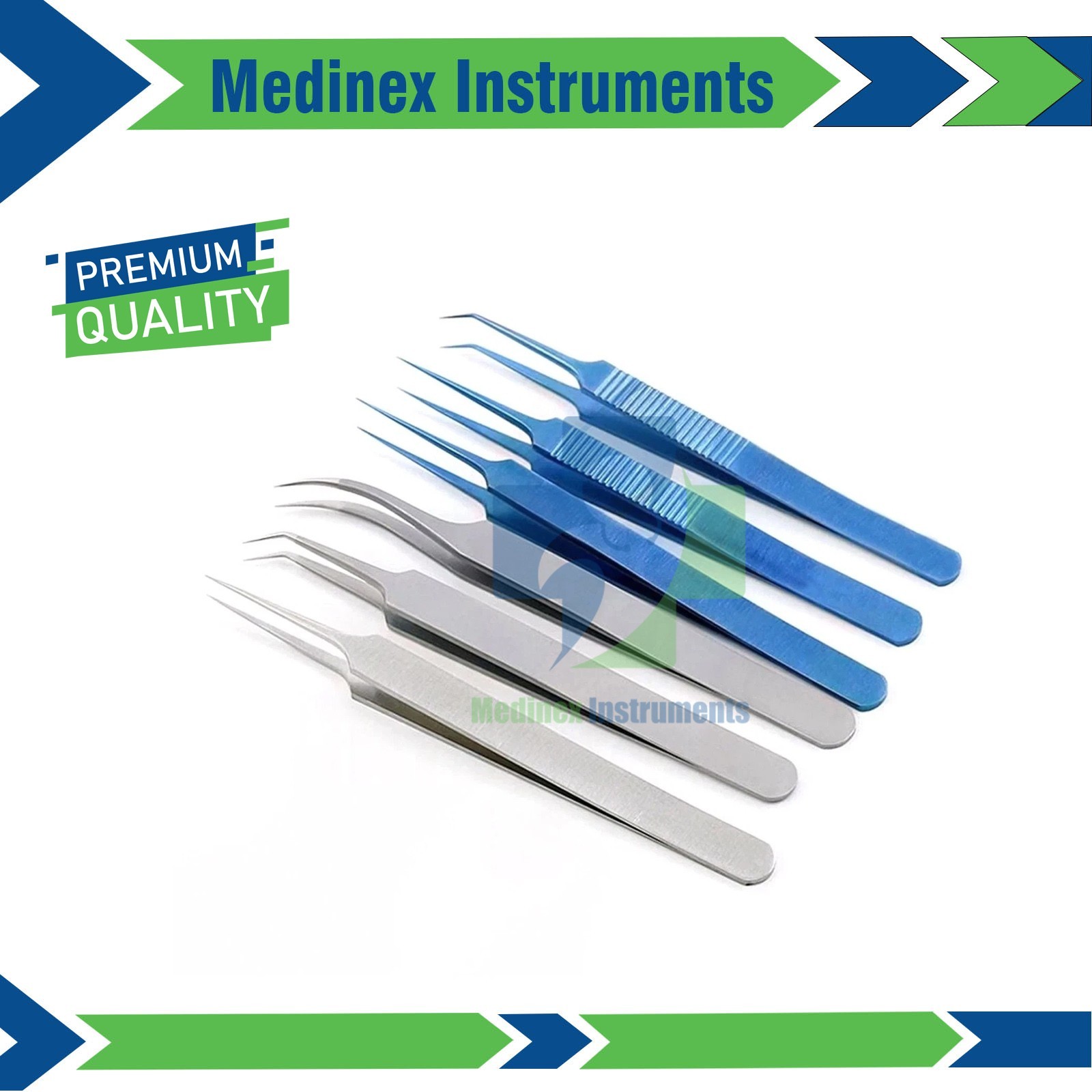 FUE Hair Transplant Forceps Kit Set of 6pcs STTI Surgical Instruments