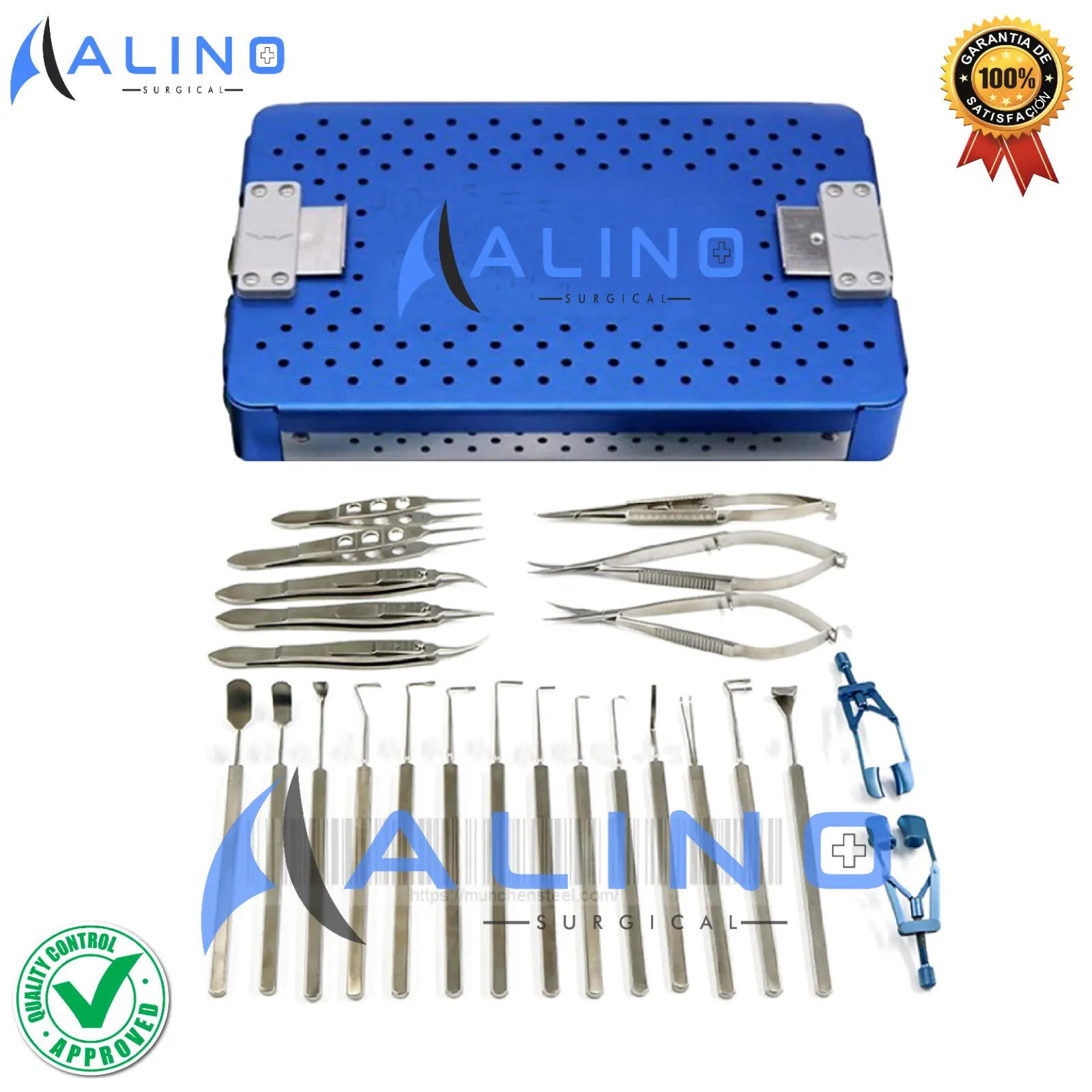 OPHTHALMIC SURGICAL FORCEPS SCISSORS SET 24 UNITS STRABISMUS SET