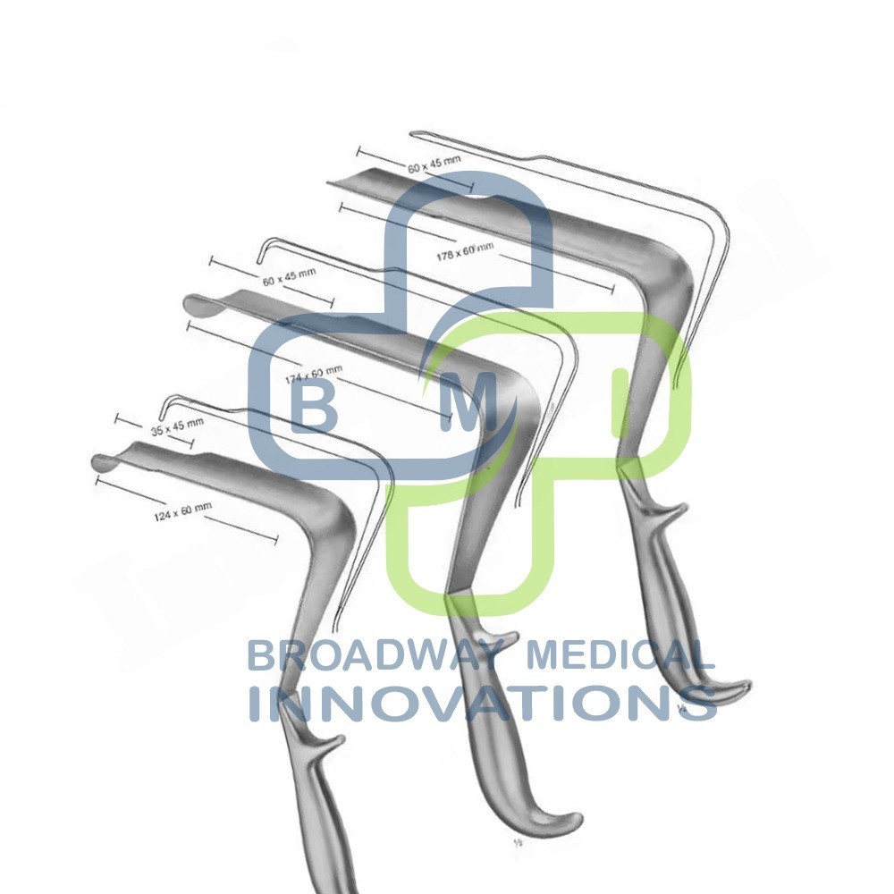 ST Mark Pelvis Retractor Deep Surgery Orthopedic Surgical Instrument Set Of 3Pcs