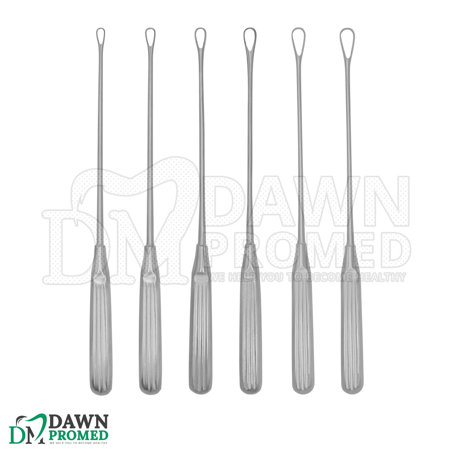 Sims Uterine Curettes 6 Pcs Set Sharp Blade 0,1,2,3,4,5 11″ OB/GYN Inst German G