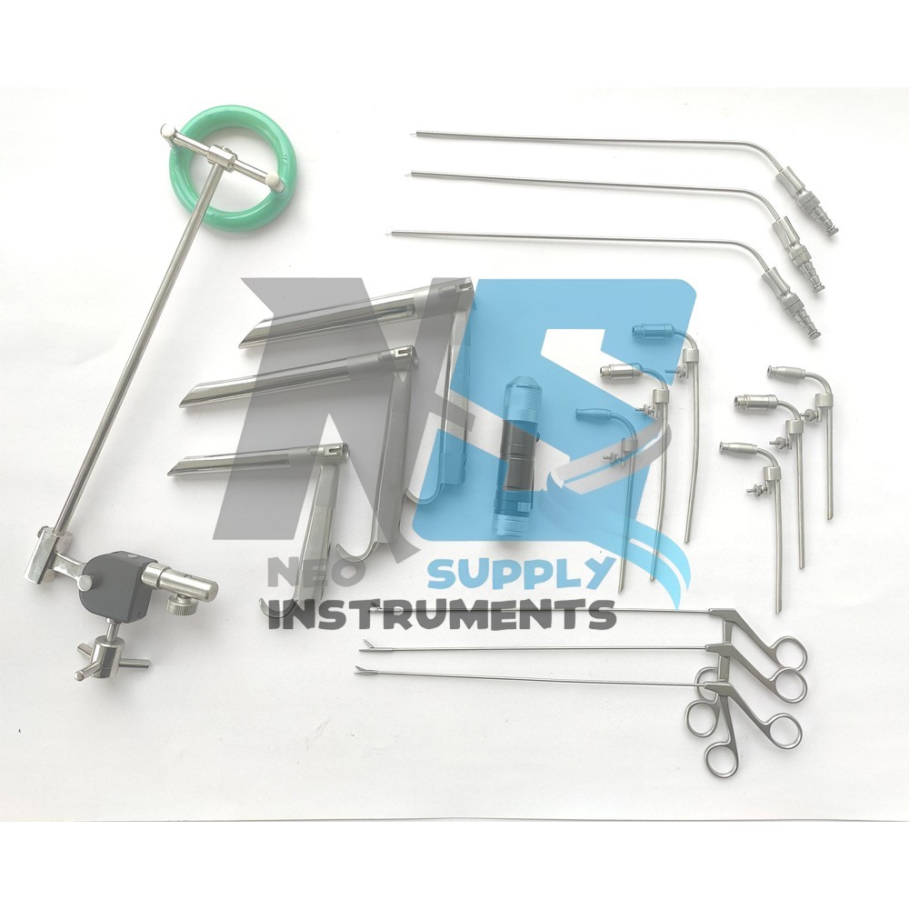 Pedestal Laryngoscope Complete Set Of Micro Laryngeal Surgery ENT Instruments
