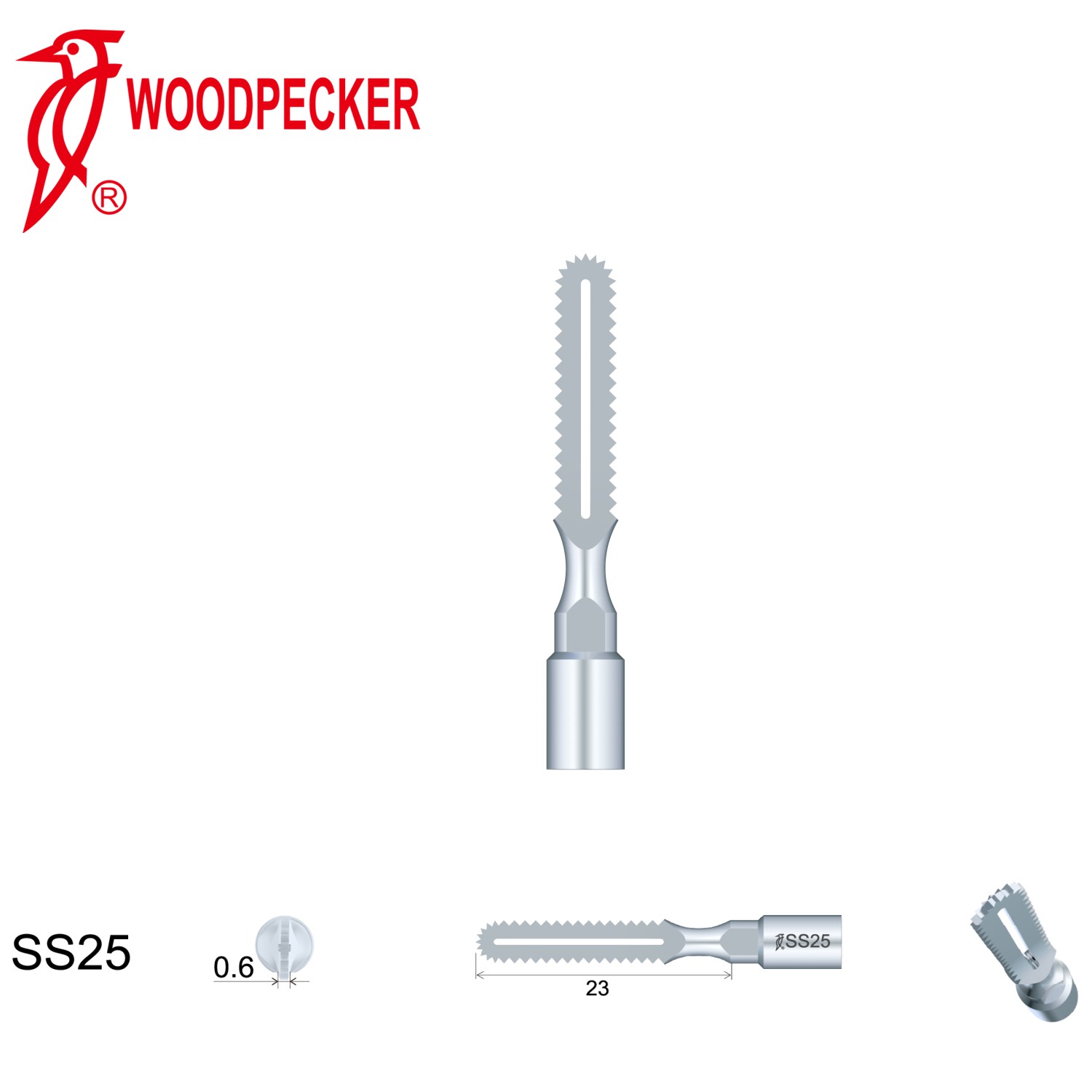 Woodpecker Dental Perio Bone Surgery Tips SS25 for Surgic Smart & AI Surgery