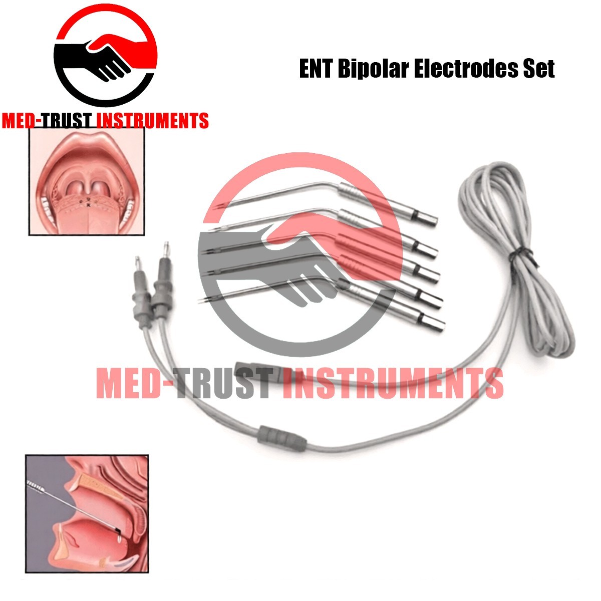 ENT Bipolar Electrodes Set Electro Surgical instruments