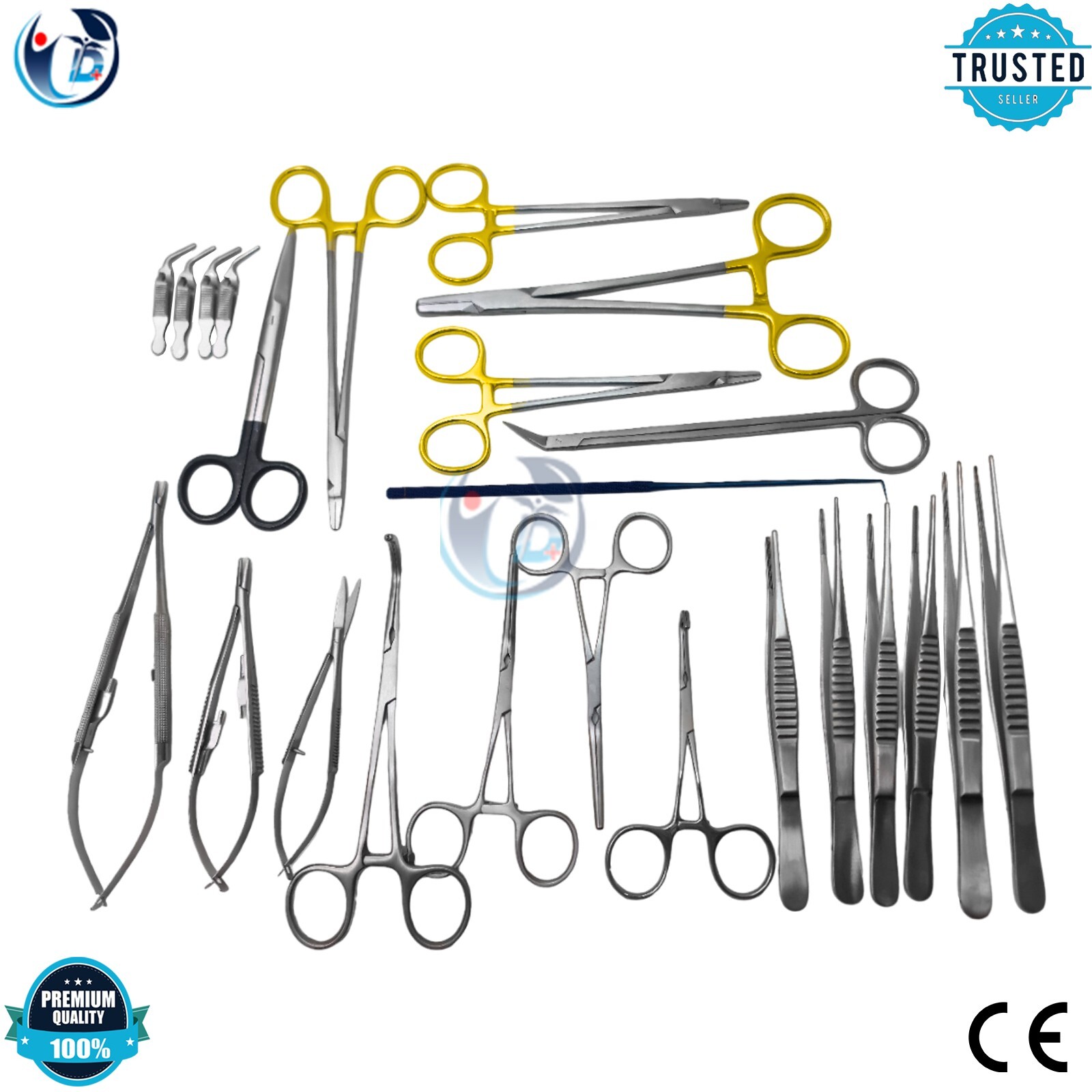 15 pcs vascular instrument set with sterilization box