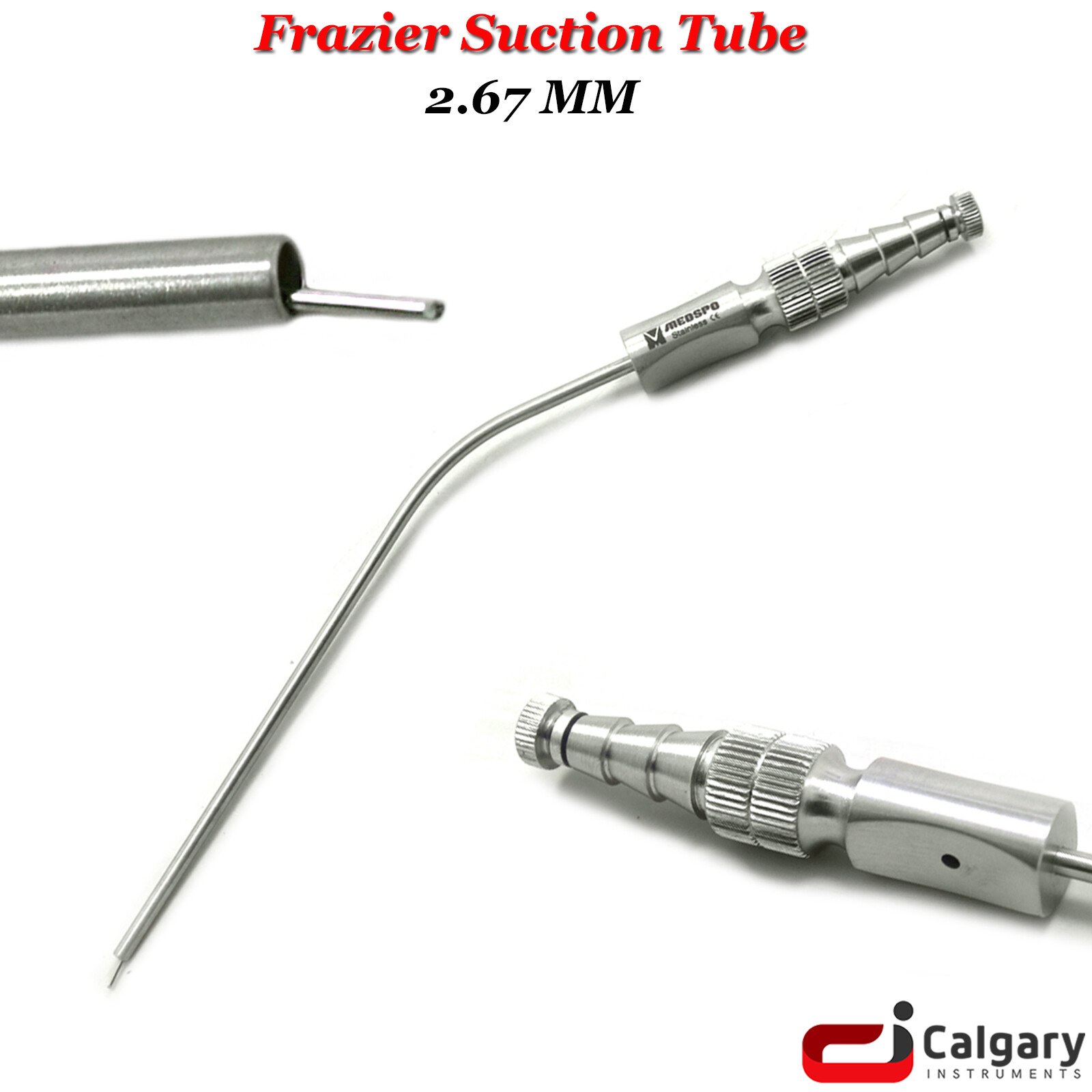 Surgical FRAZIER Suction Tube 2.67mm Neuro Surgical Ear Diagnostic Instruments