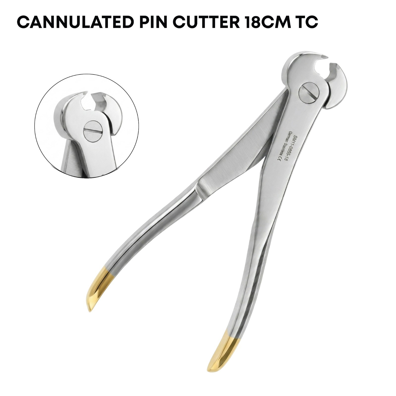TC Cannulated Pin Cutter Orthopedic Surgical Wire Stainless Steel Instrument