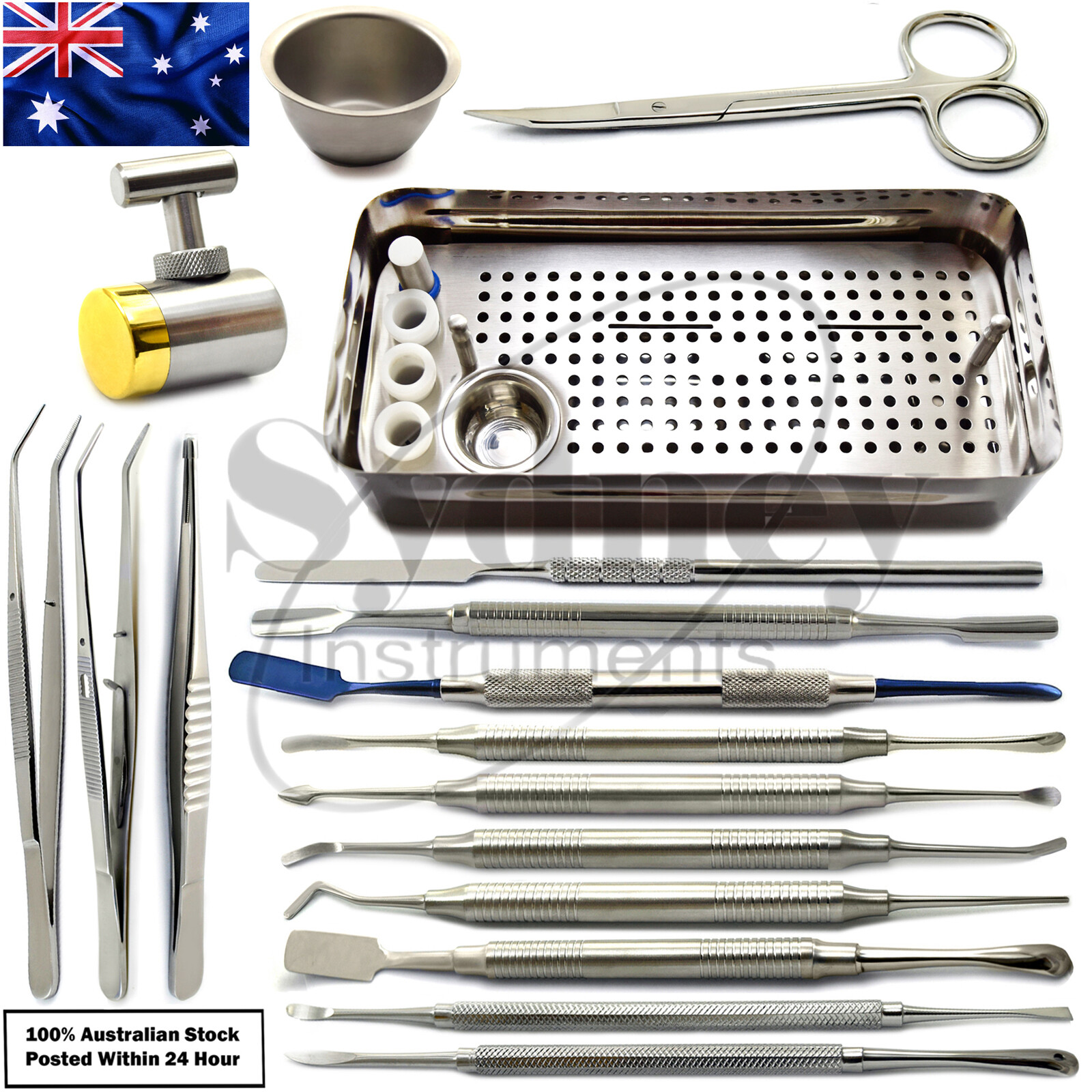 PRF System Box Implant Surgery Tissue Grafting Elevators & Cotton Forceps Lab