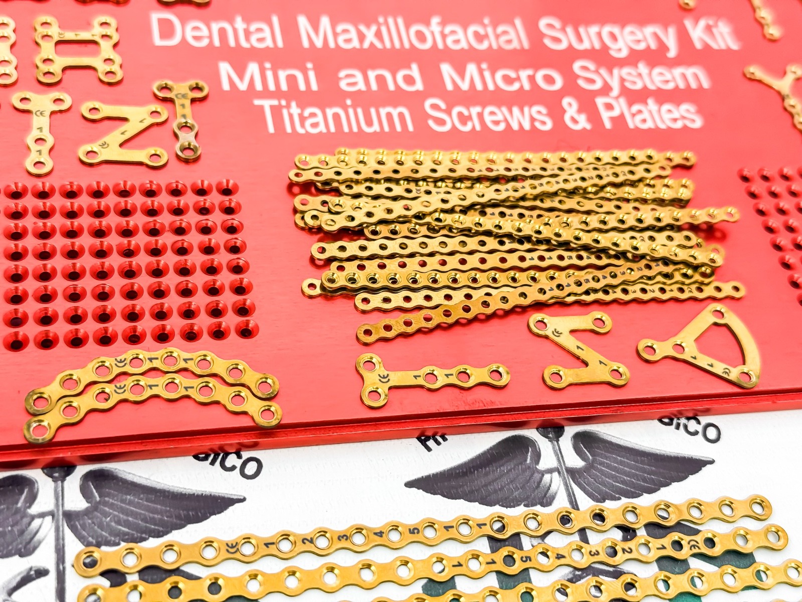 Orál Dental Máxillofáciál Surgery Kit 1.5/2.0 Mini Micro Titanium (313 pcs set)
